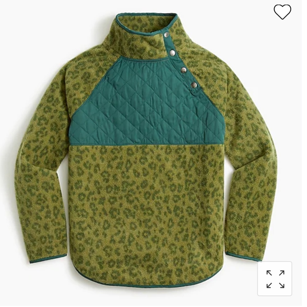 NWT J. Crew Factory Quilted Button Neck Sherpa Tunic